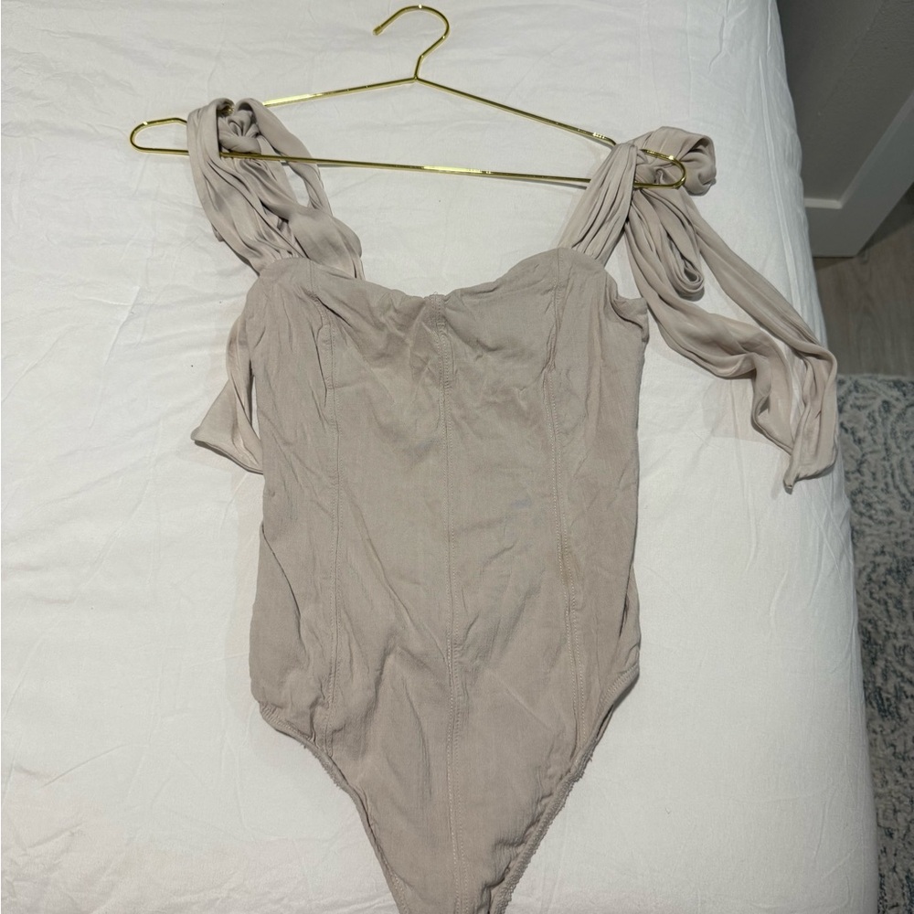 Beige Sleeveless Bodysuit